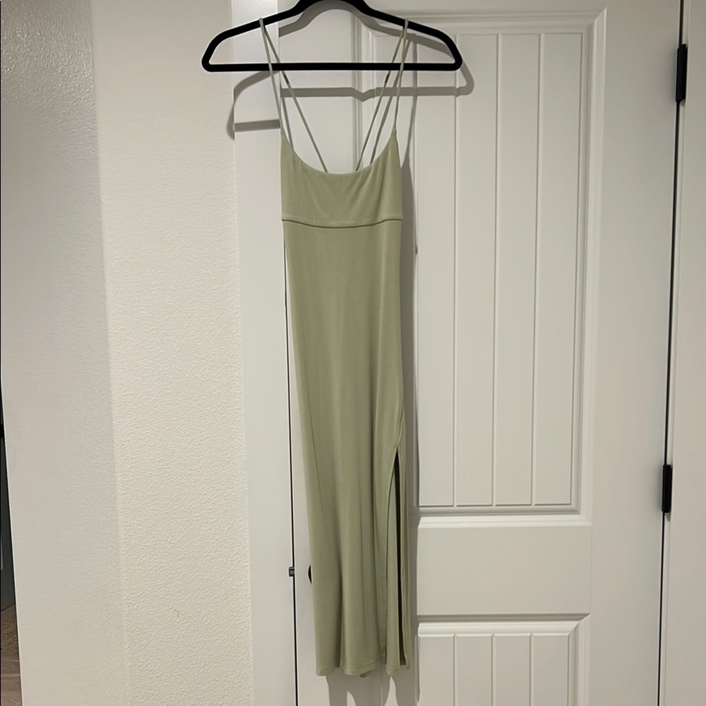 Wilfred Green Spaghetti Strap Slip Dress for Weddings